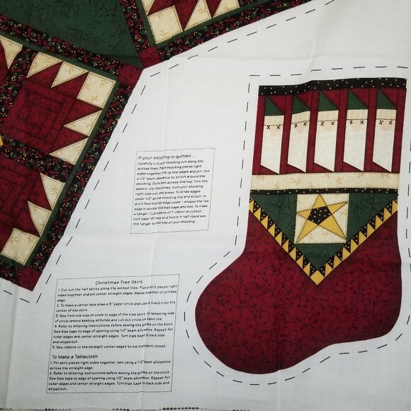 Leslie Beck Holiday Gatherings Tree Skirt & Stocking ONE PANEL Christmas fabric - Picture 3 of 7